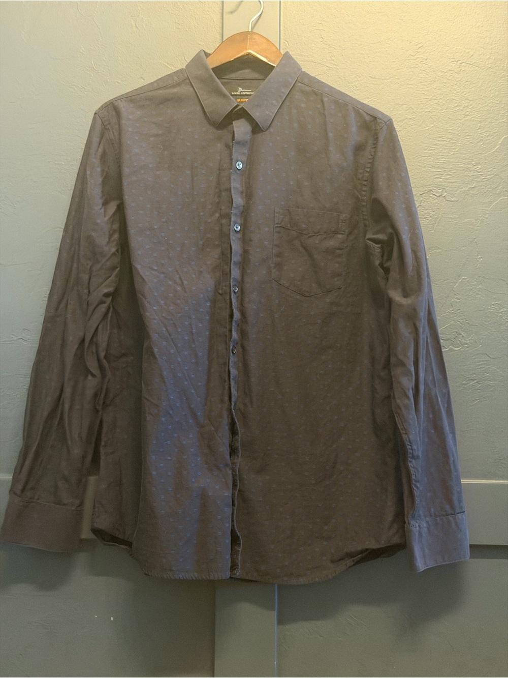 Marc Anthony Men's Dark Brown Long-Sleeve Button-Down Shirt